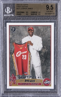 2003/04 Topps First Edition #221 LeBron James Rookie Card – BGS GEM MINT 9.5 - A "True Gem" Example!